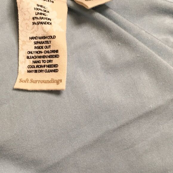 Soft Surroundings silk blue tiered maxi dress. Stretchy. New - Picture 8 of 8